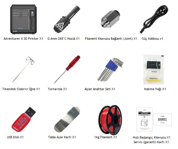FlashForge Adventurer 4 3D Printer: 3s de Değiştirilebilir Nozül